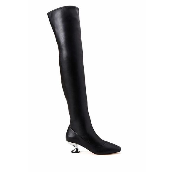 Katy Perry Womens The Laterr OTK Boot Black Tall Thigh-High Boots Shoes NWT - Picture 3 of 3